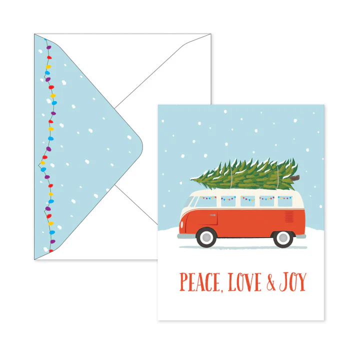Festive Tree Transport: Peace, Love & Joy Note Cards - Image 3