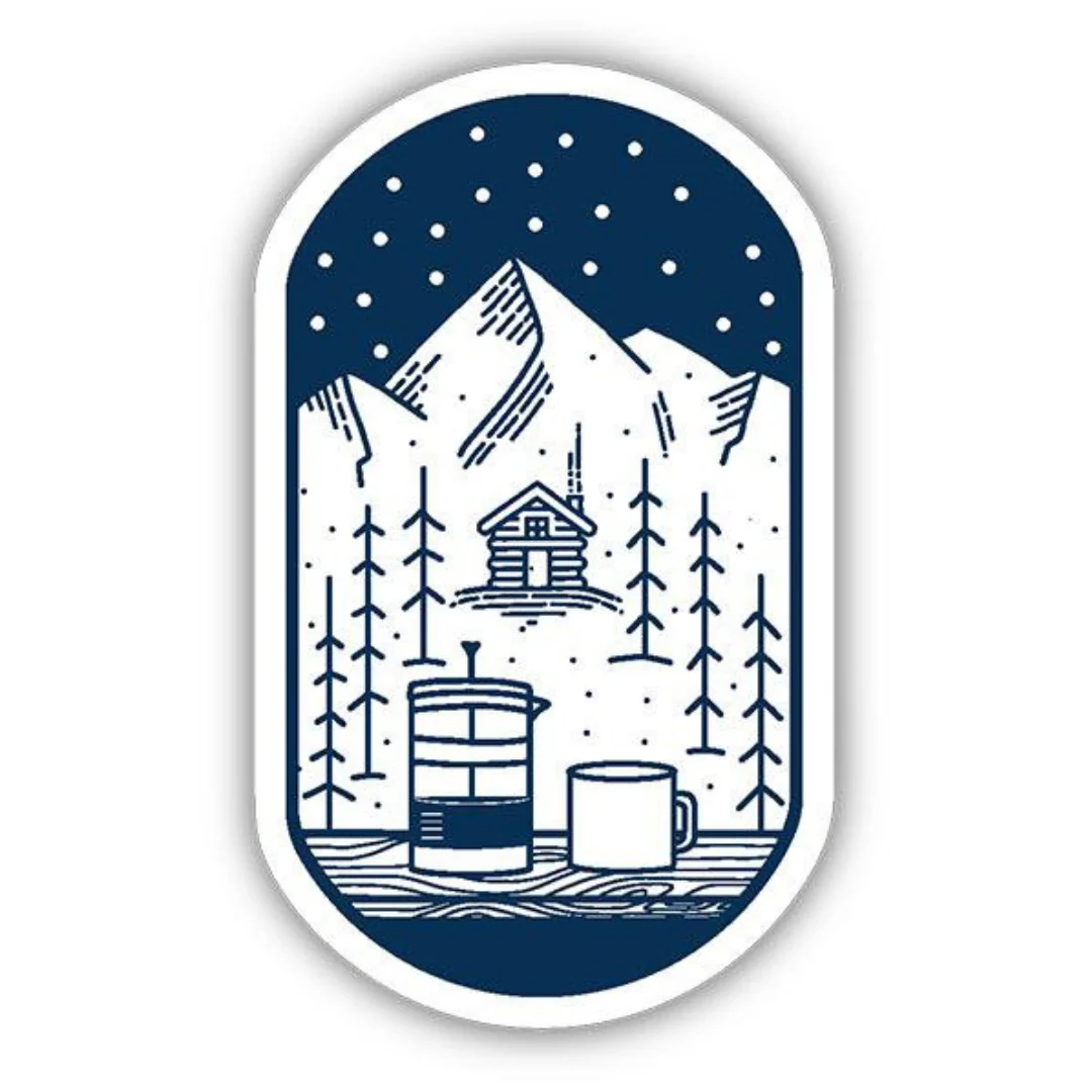 French Press and Chill Sticker
