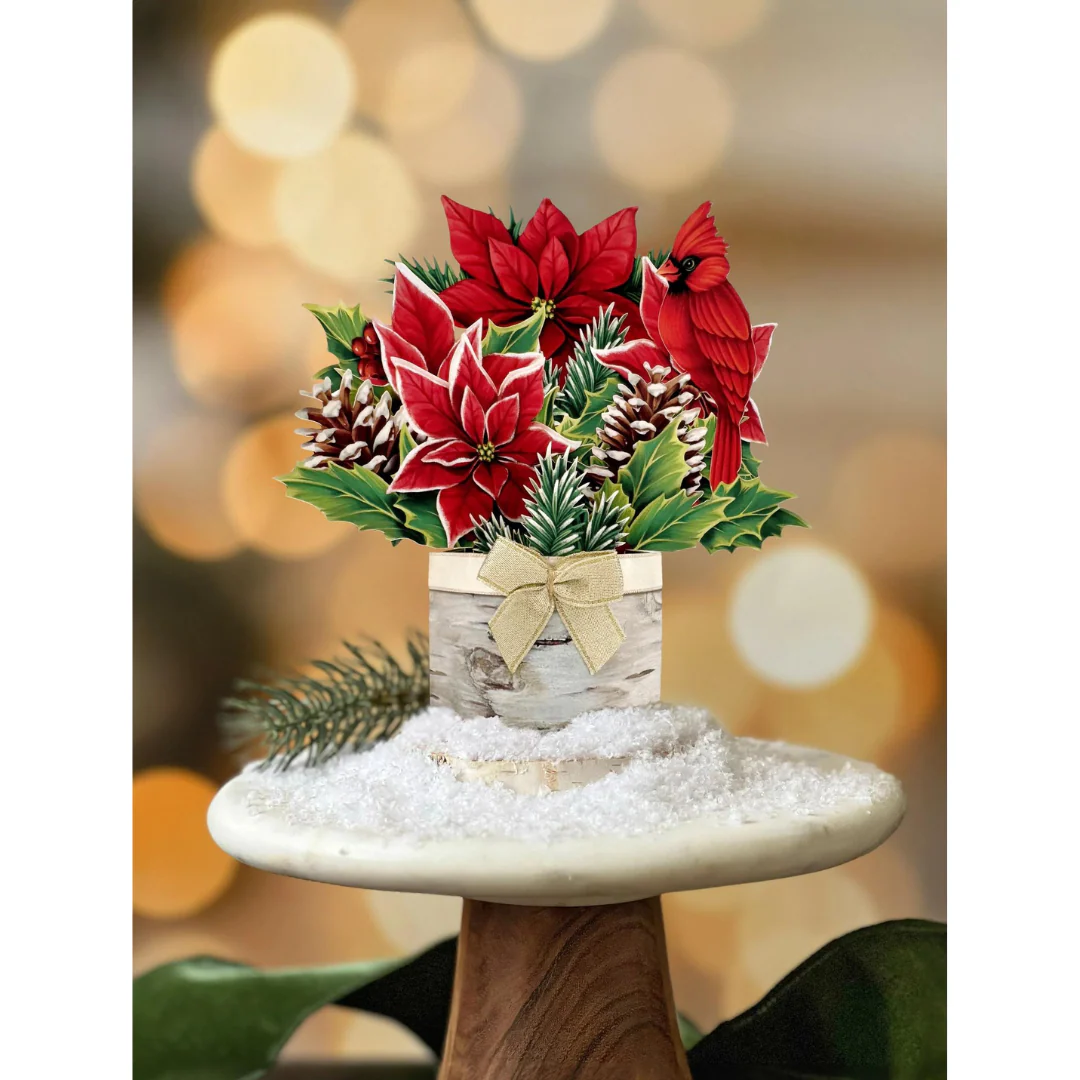 Mini Birch Poinsettia Pop-up Card - Image 2
