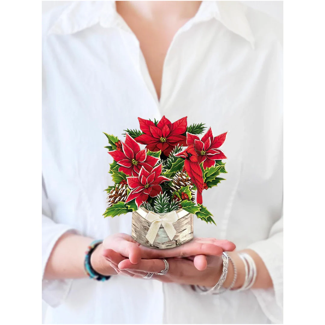 Mini Birch Poinsettia Pop-up Card - Image 3