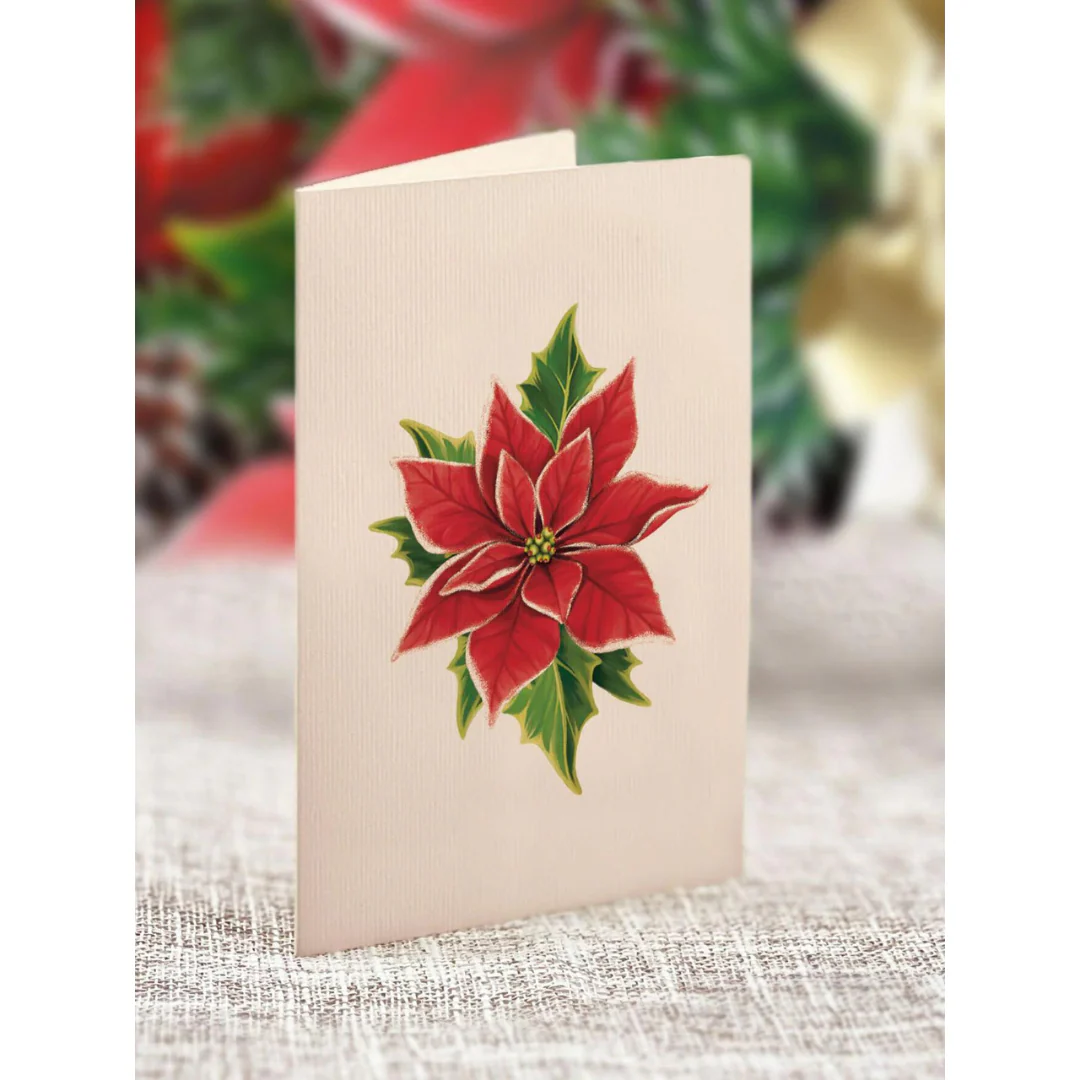 Mini Birch Poinsettia Pop-up Card - Image 4