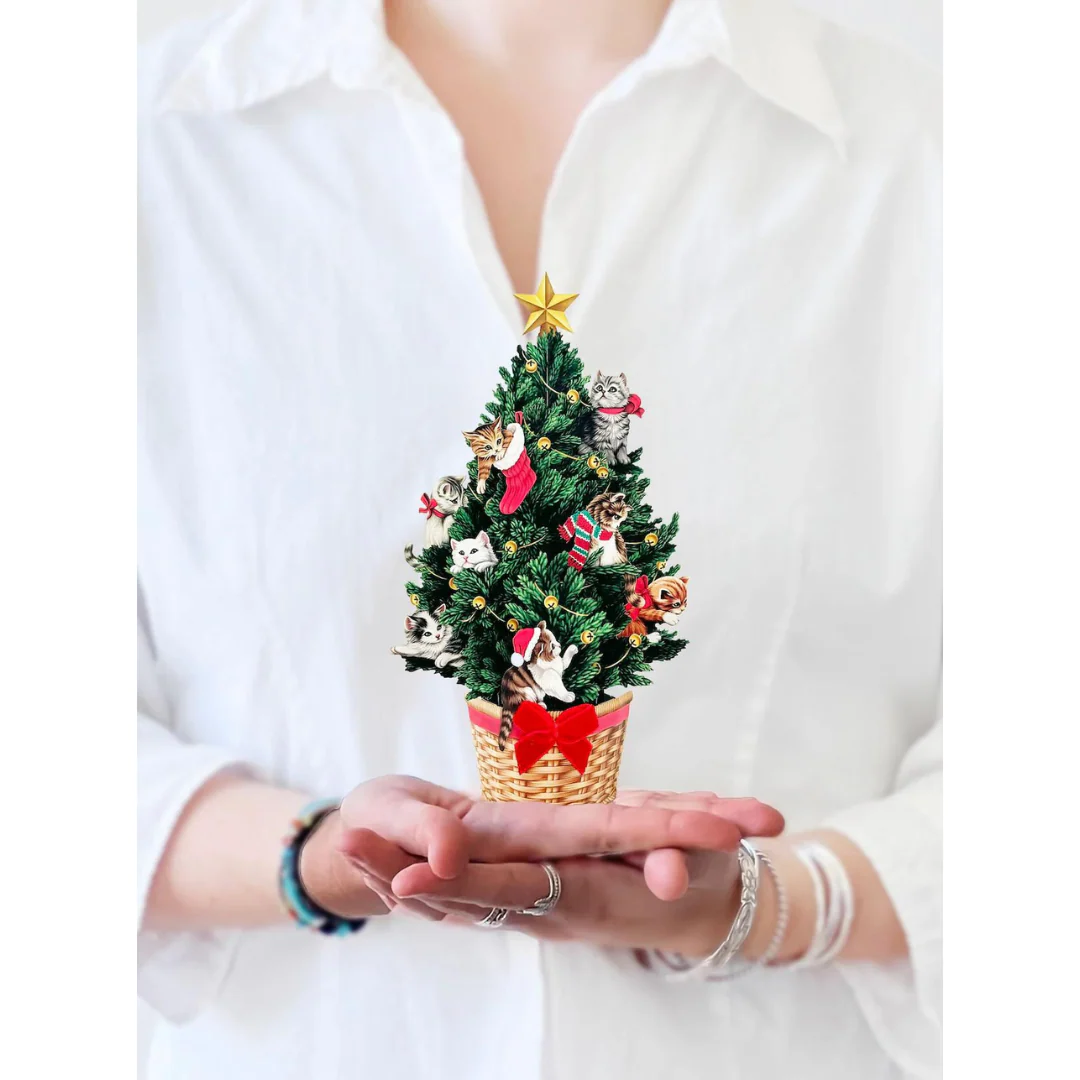 Mini Meowy Christmas Tree Pop-up Card - Image 2