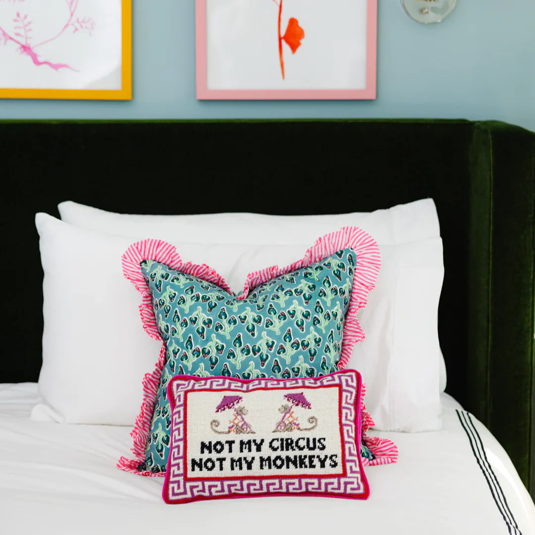 Furbish Needlepoint Pillow - Not My Circus - Image 2