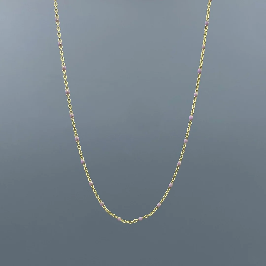 GF Purple Enamel Satellite Necklace