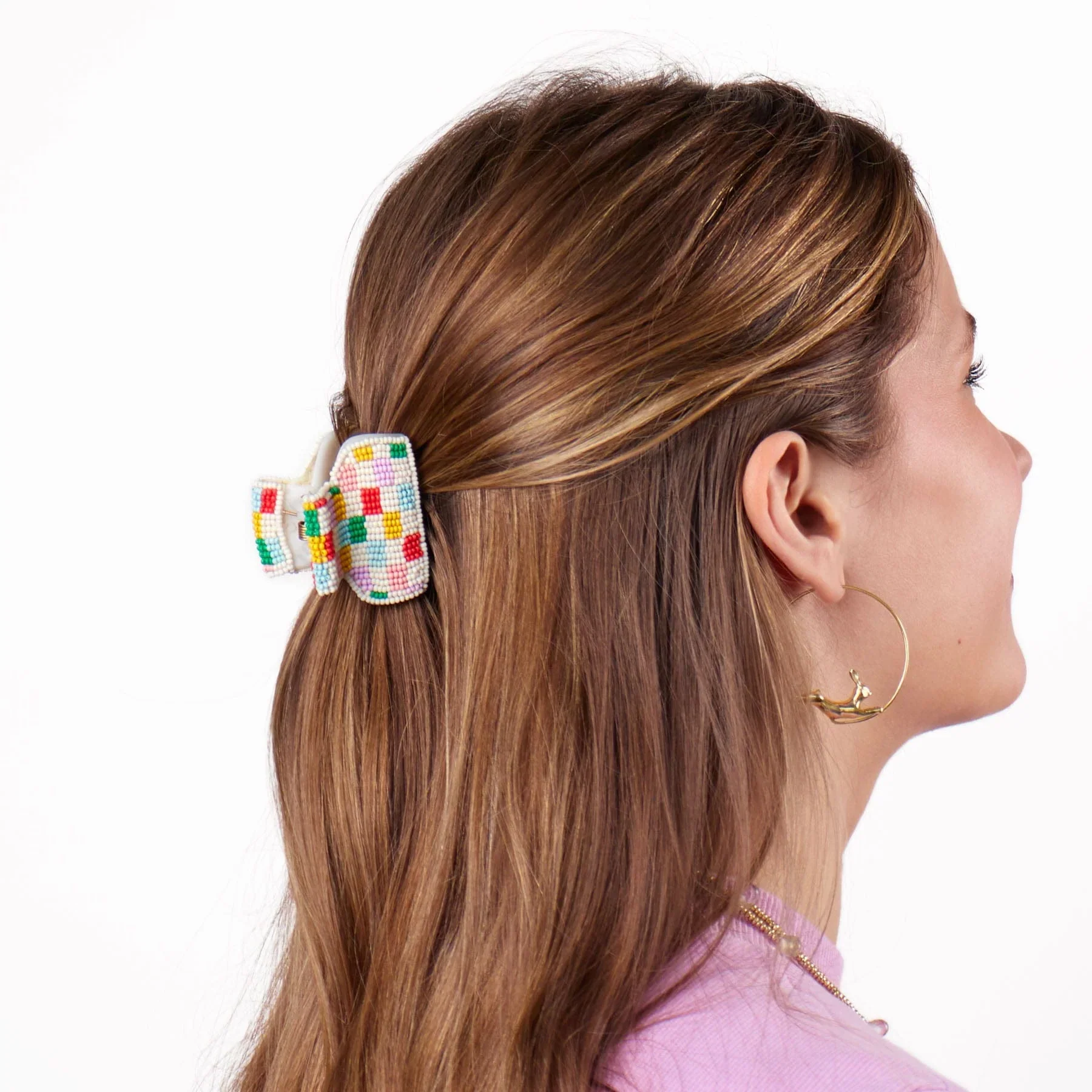 Gia Petite Multi-Color Checked Claw Light-Check - Image 2
