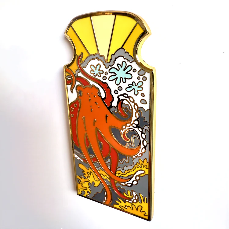Giant Pacific Octopus Enamel Pin - Image 2