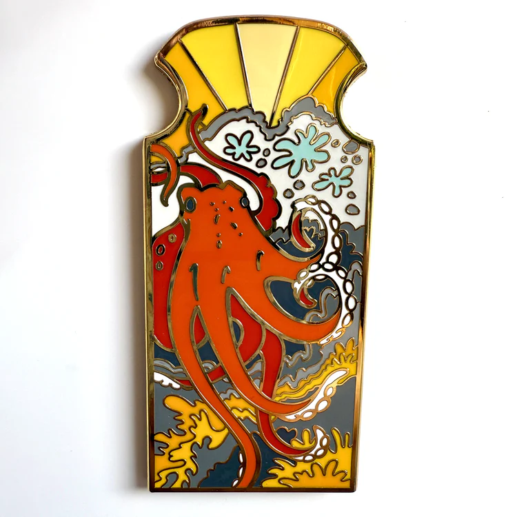 Giant Pacific Octopus Enamel Pin - Image 3