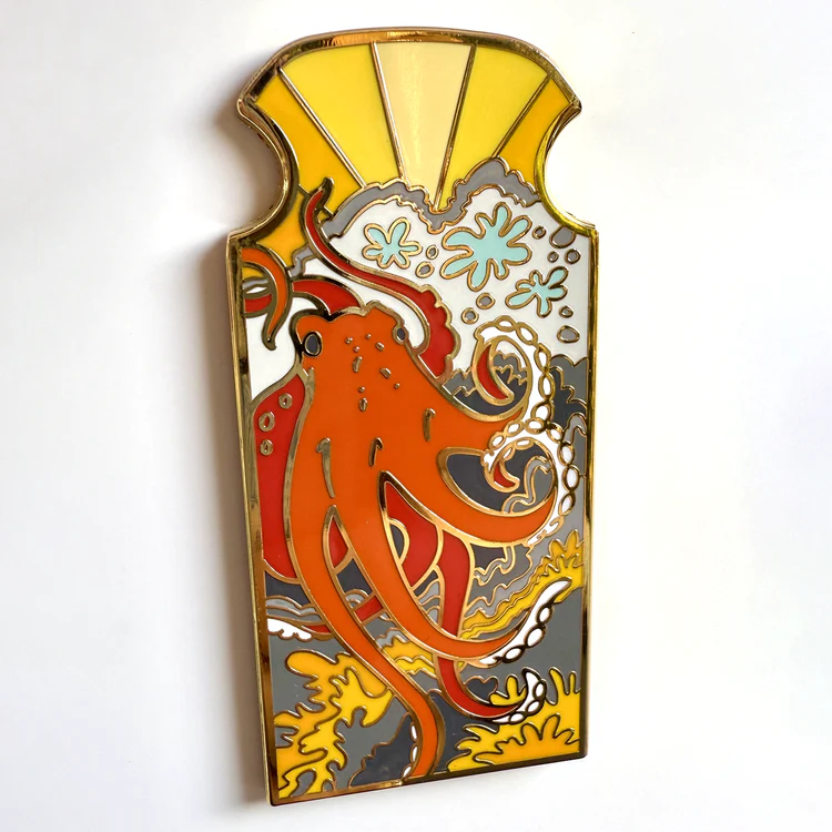 Giant Pacific Octopus Enamel Pin - Image 4