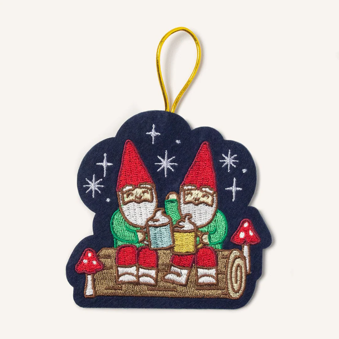 Gnomies Log Ornament
