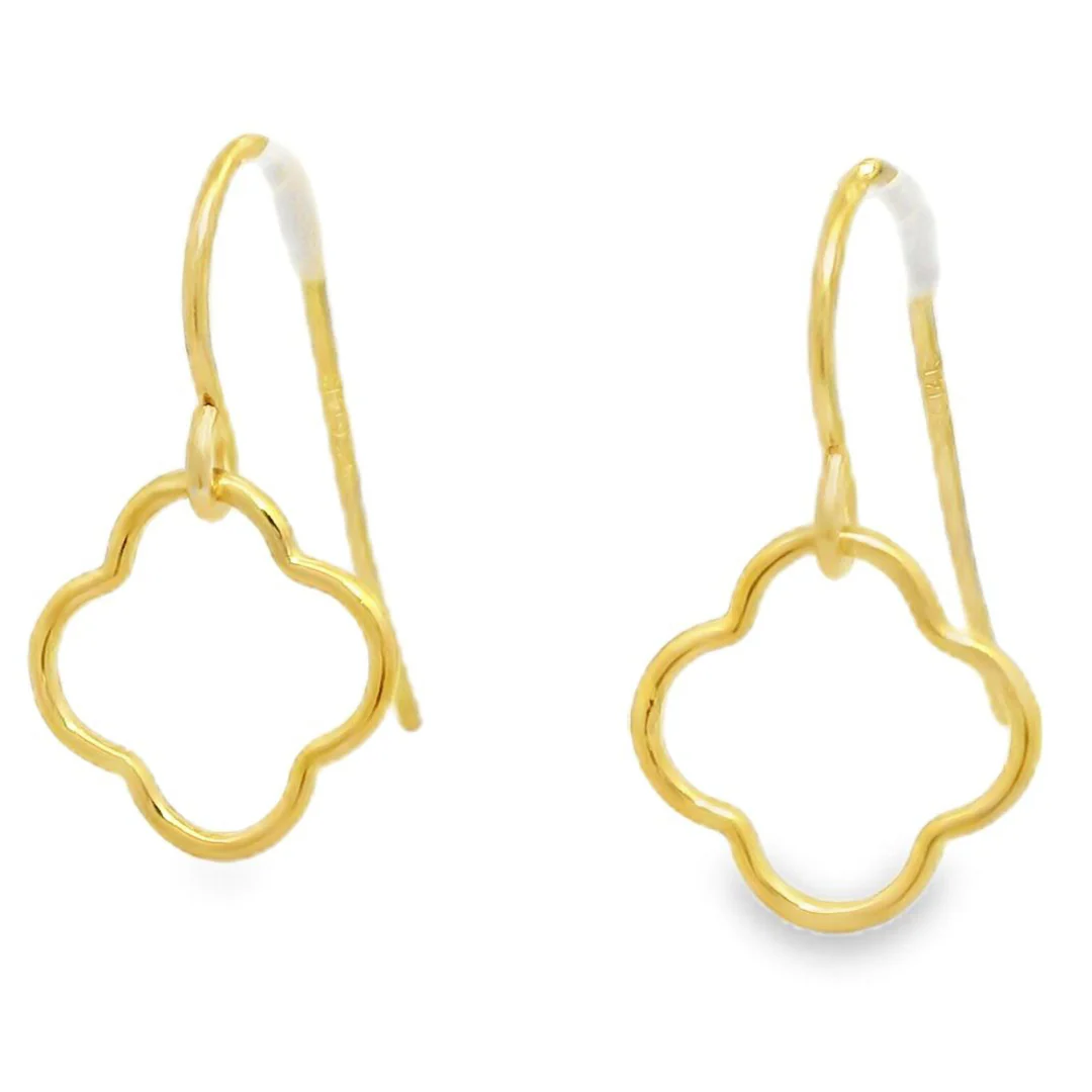 Gold Open Clover Earrings