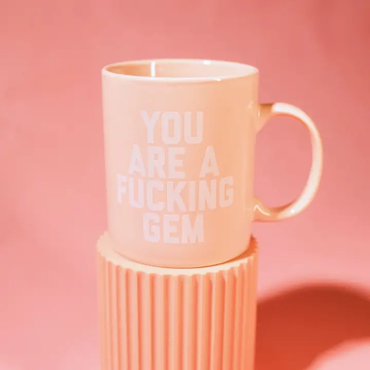 Golden Gems Mug - You're a F*cking Gem Pink - Image 2
