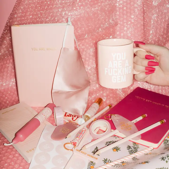Golden Gems Mug - You're a F*cking Gem Pink - Image 3