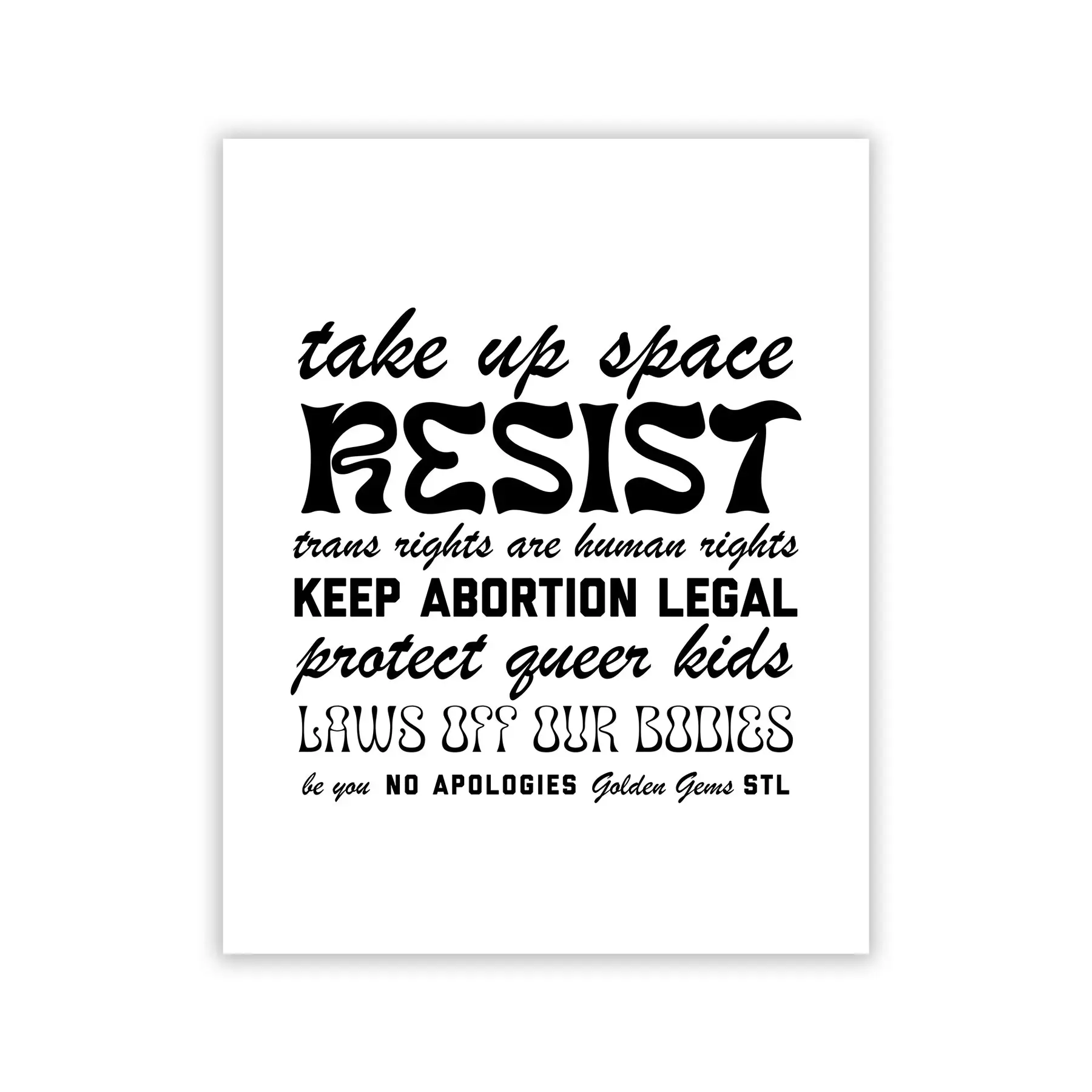 Golden Gems Print - Resist Mantra