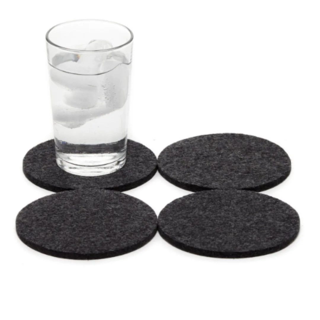 graf lantz 4 pack round coaster - charcoal