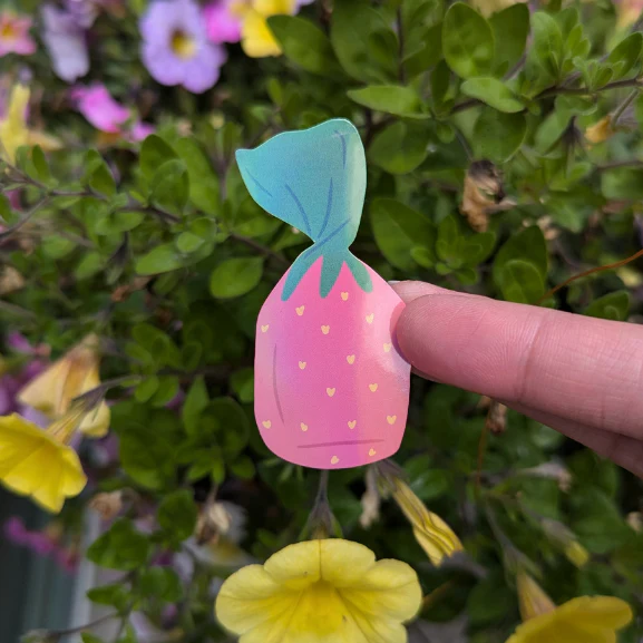 Grandma Candy Strawberry Holographic Sticker