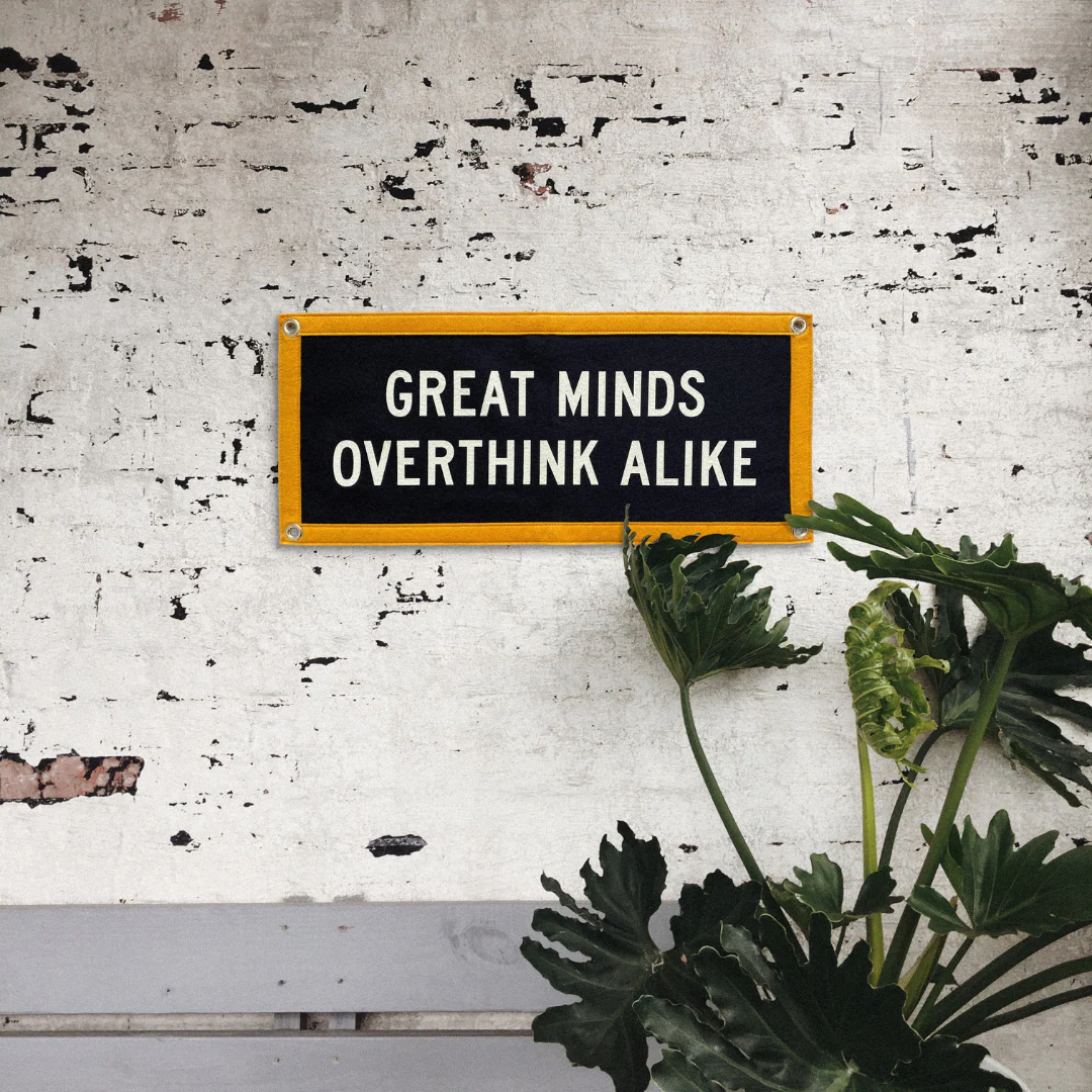 Great Minds Overthink Alike Camp Flag - Image 2