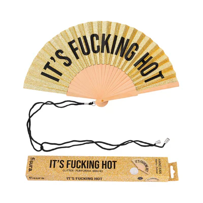 Hand Fan - F*cking Hot - Gold Glitter