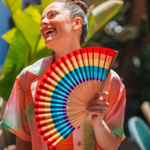 Hand Fan - Rainbow - Image 2