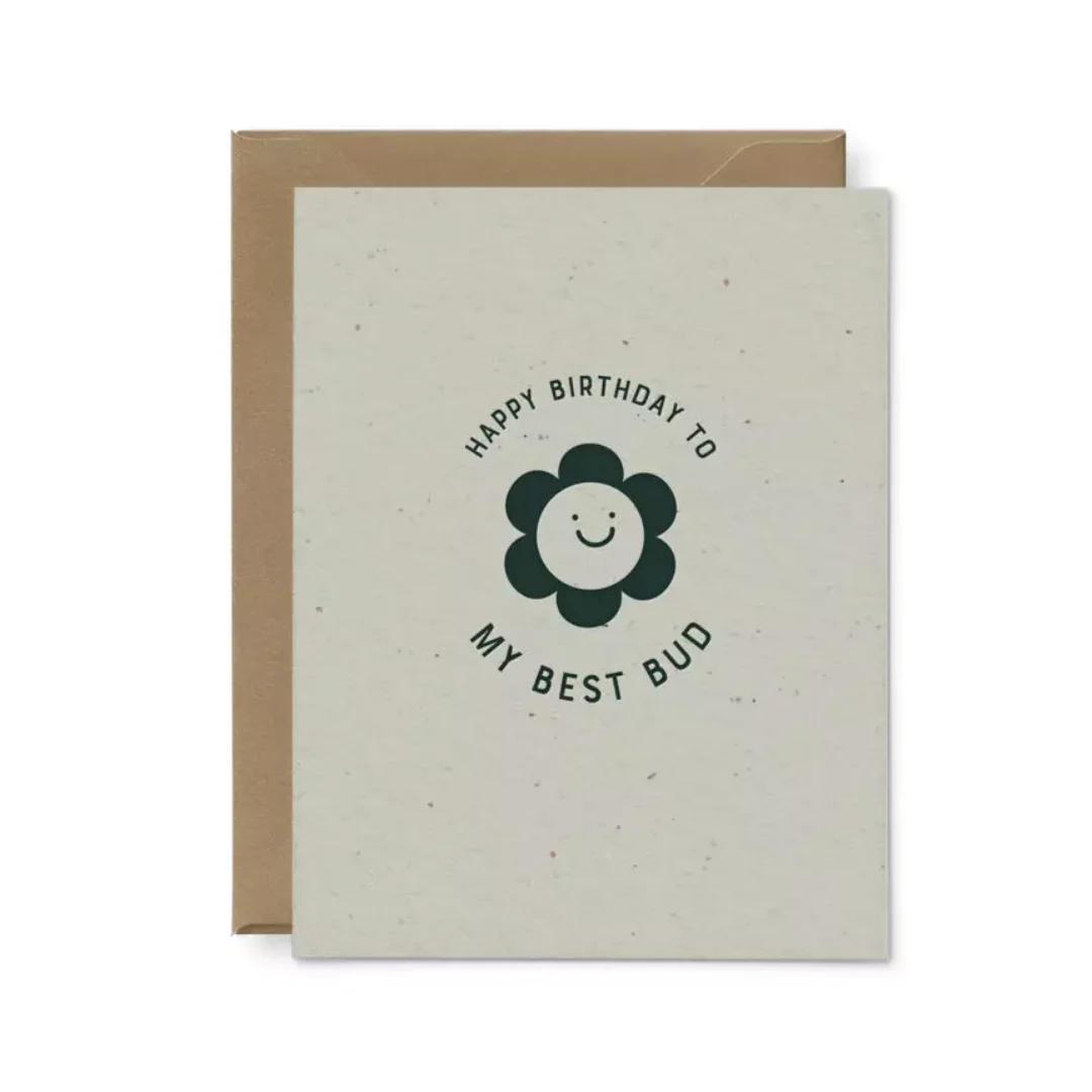 Happy Birthday Best Bud Seeded Card