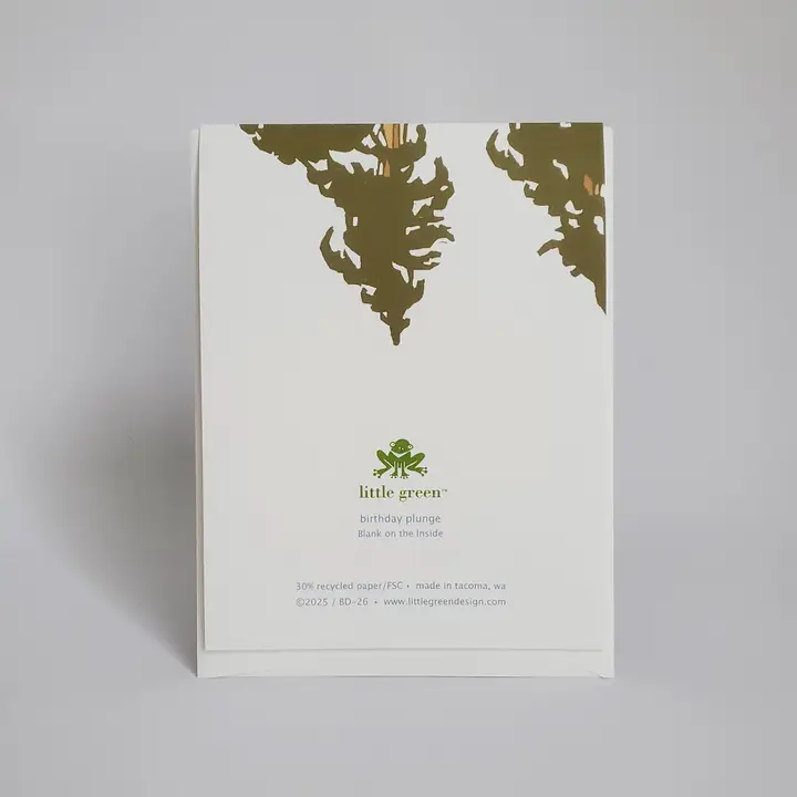 Happy Birthday, Take the Plunge Block Print Greeting Card - Image 2