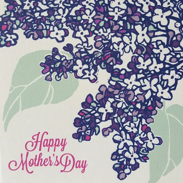 Happy Mothers Day Lilac Greeting Card - Image 3