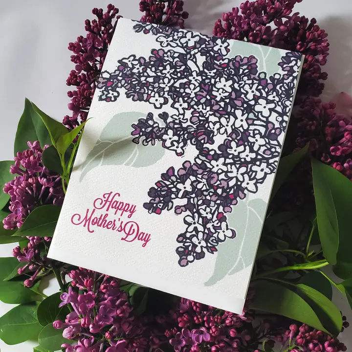 Happy Mothers Day Lilac Greeting Card - Image 4
