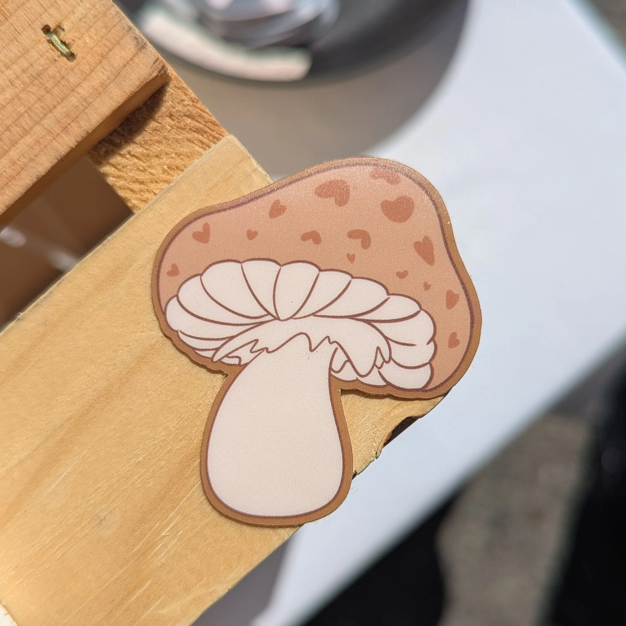 Hearts Mushy Beige Sticker