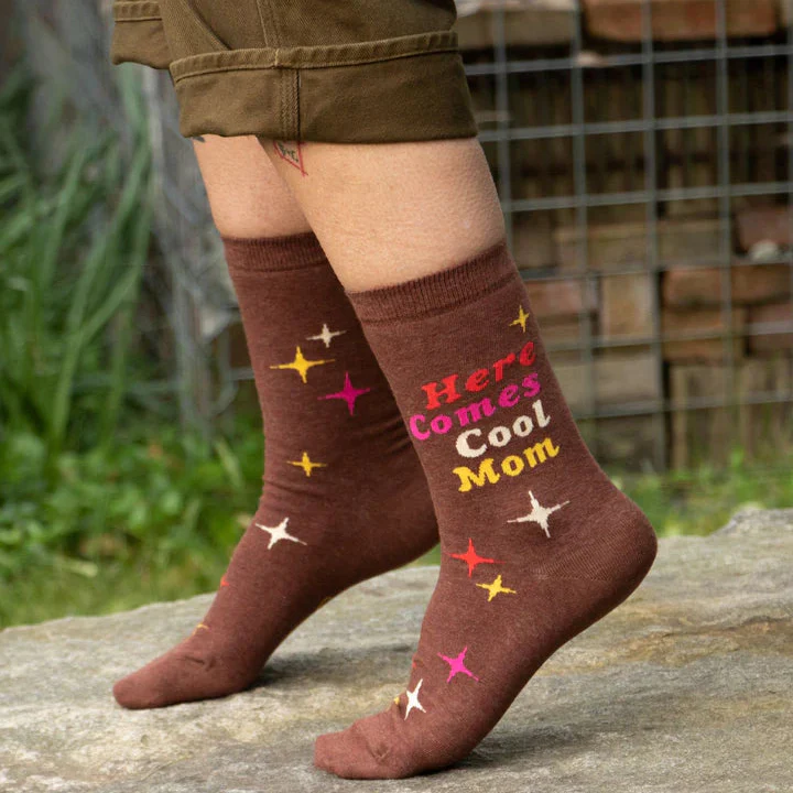 Here Comes Cool Mom Crew Socks - Image 3