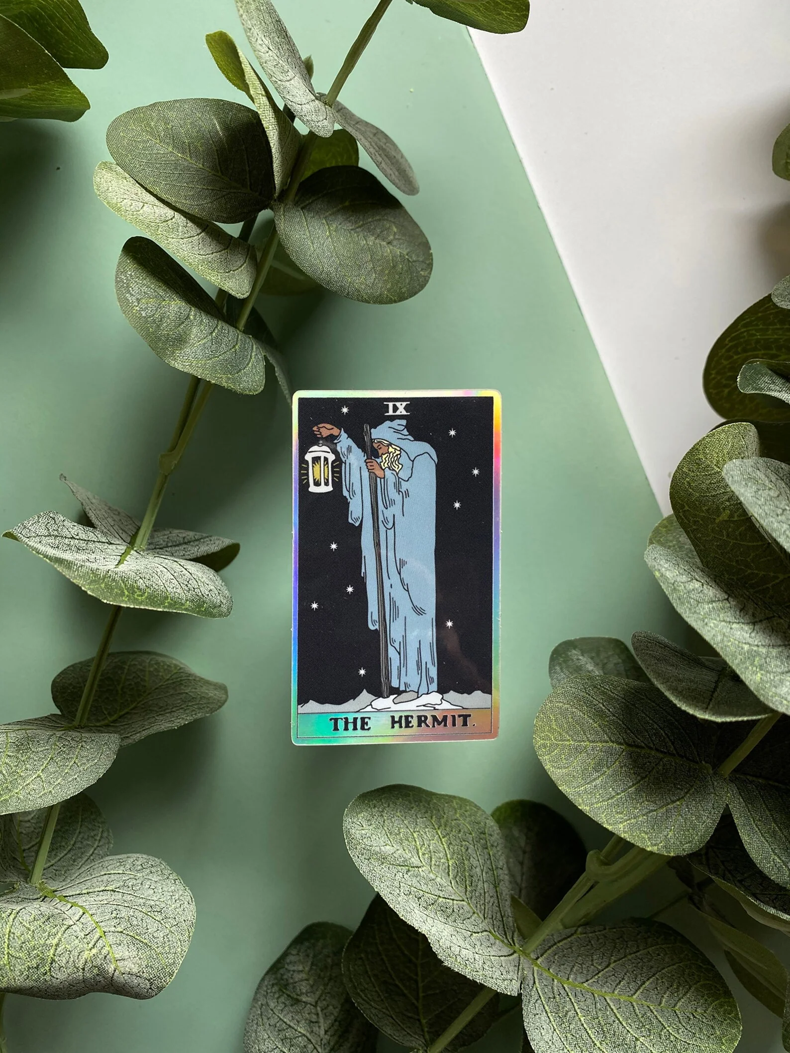 Holographic Sticker - The Hermit Tarot Card - Image 2