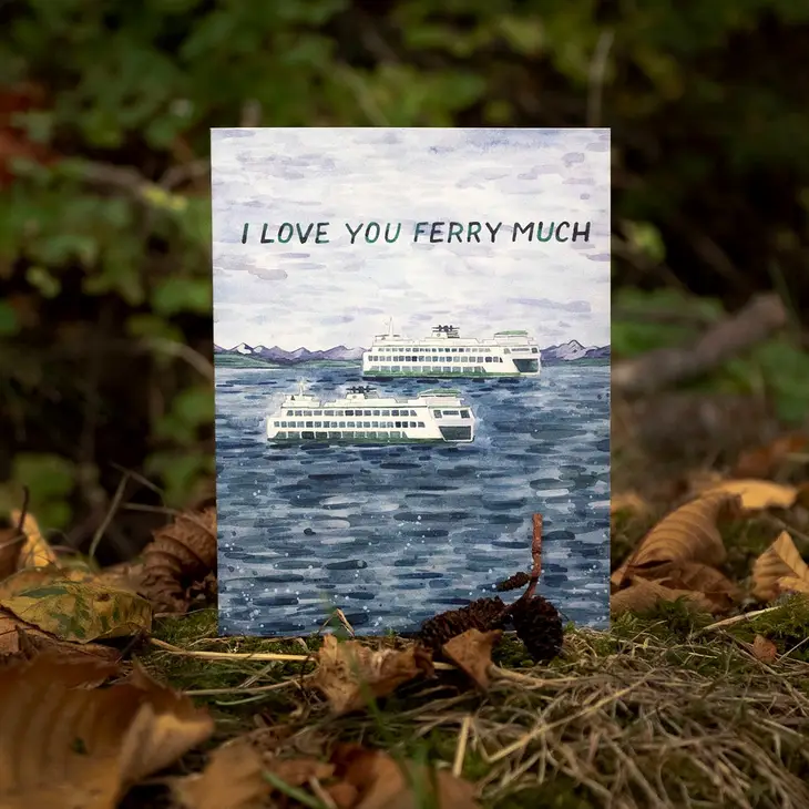 I Love You Ferry Much - Watercolor Card - Image 3