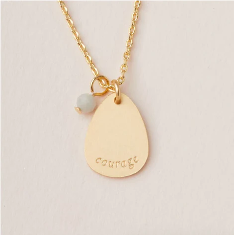 Intention Charm Necklace - Amazonite / Gold - Image 2