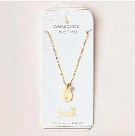 Intention Charm Necklace - Amazonite / Gold - Image 3