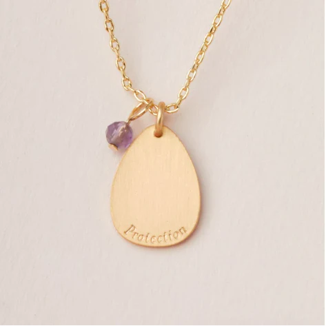 Intention Charm Necklace - Amethyst / Gold - Image 2