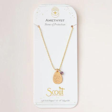 Intention Charm Necklace - Amethyst / Gold - Image 3