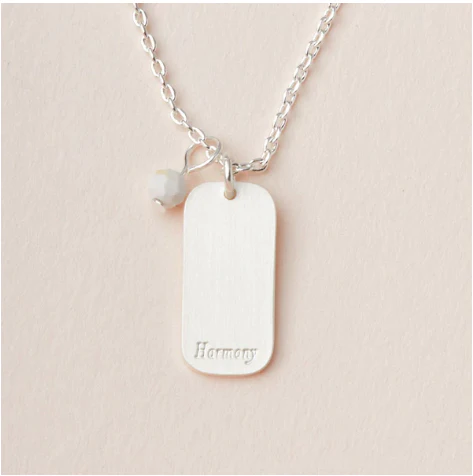 Intention Charm Necklace - Howlite / Silver - Image 2
