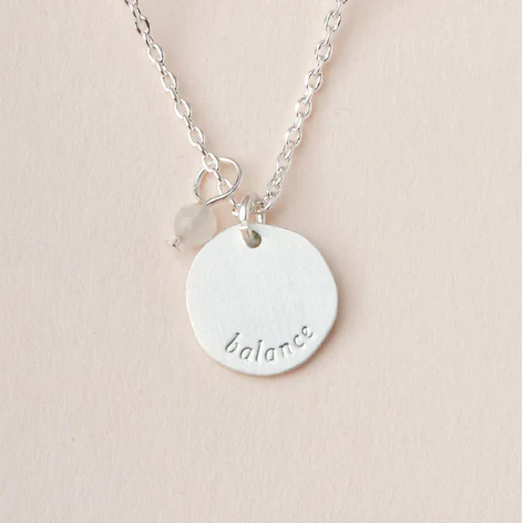 Intention Charm Necklace - Moonstone / Silver - Image 2