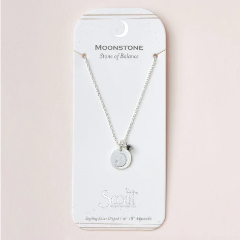 Intention Charm Necklace - Moonstone / Silver - Image 3