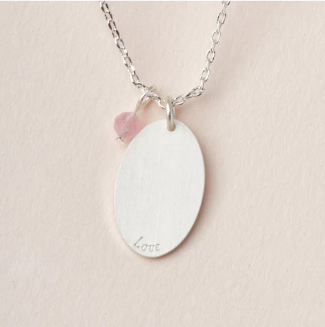 Intention Charm Necklace - Rose Quartz / Silver - Image 2
