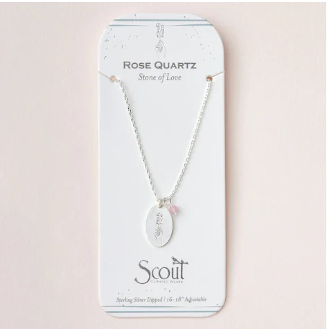 Intention Charm Necklace - Rose Quartz / Silver - Image 3