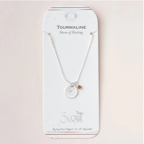 Intention Charm Necklace - Tourmaline / Silver - Image 3