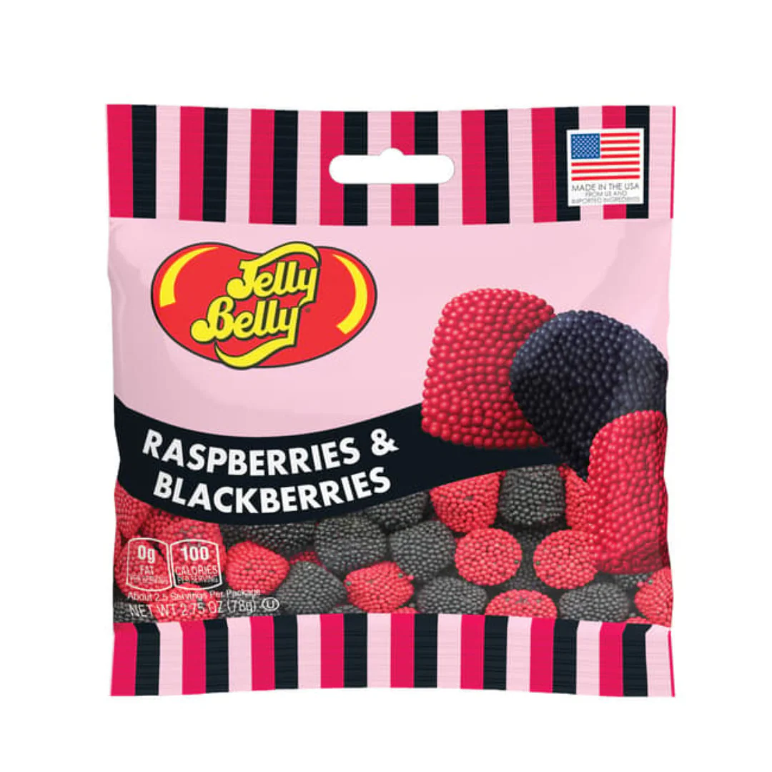 Jelly Belly 2.75oz Bag - Raspberries & Blackberries