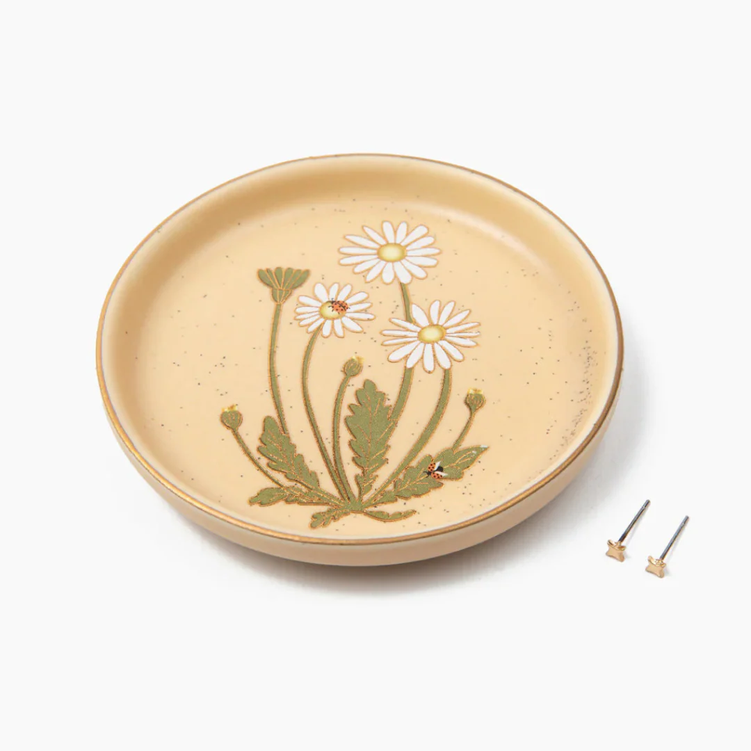 Jewelry Dish & Stud Earring Set- Daisy/Vanilla - Image 2