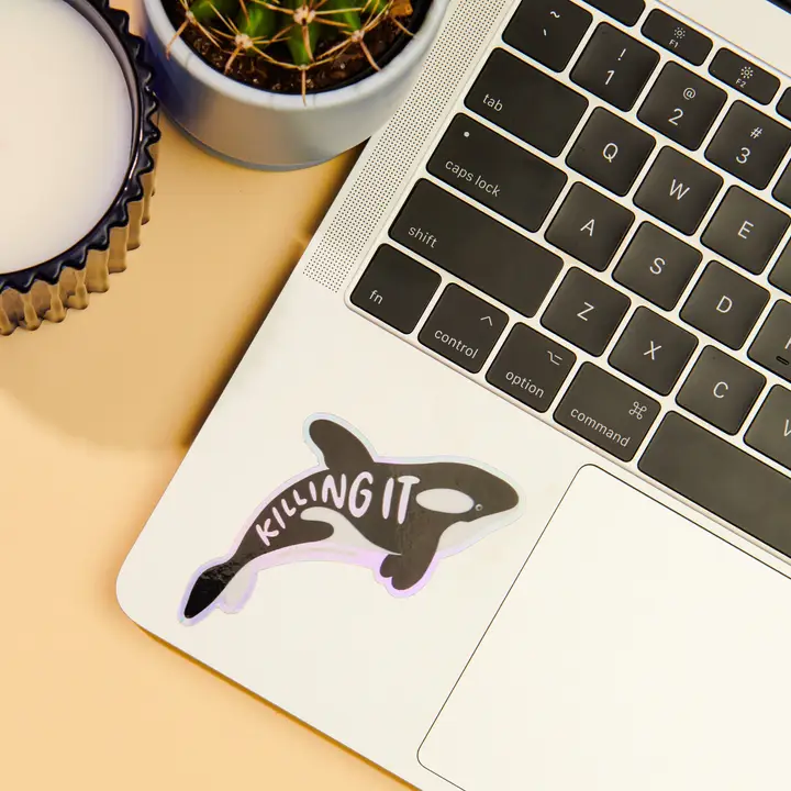 Killing It Orca Holographic Vinyl Sticker - Image 2