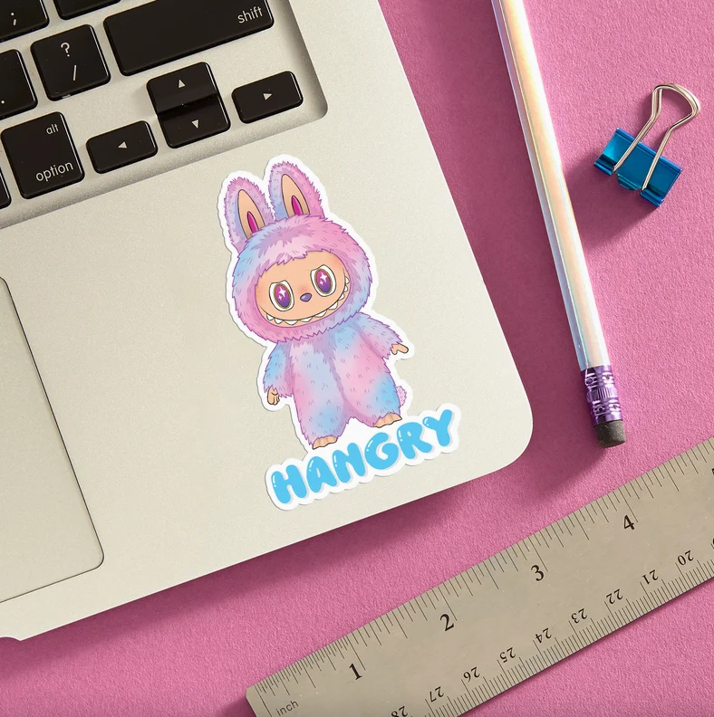 Labubu Hangry Die Cut Sticker - Image 2