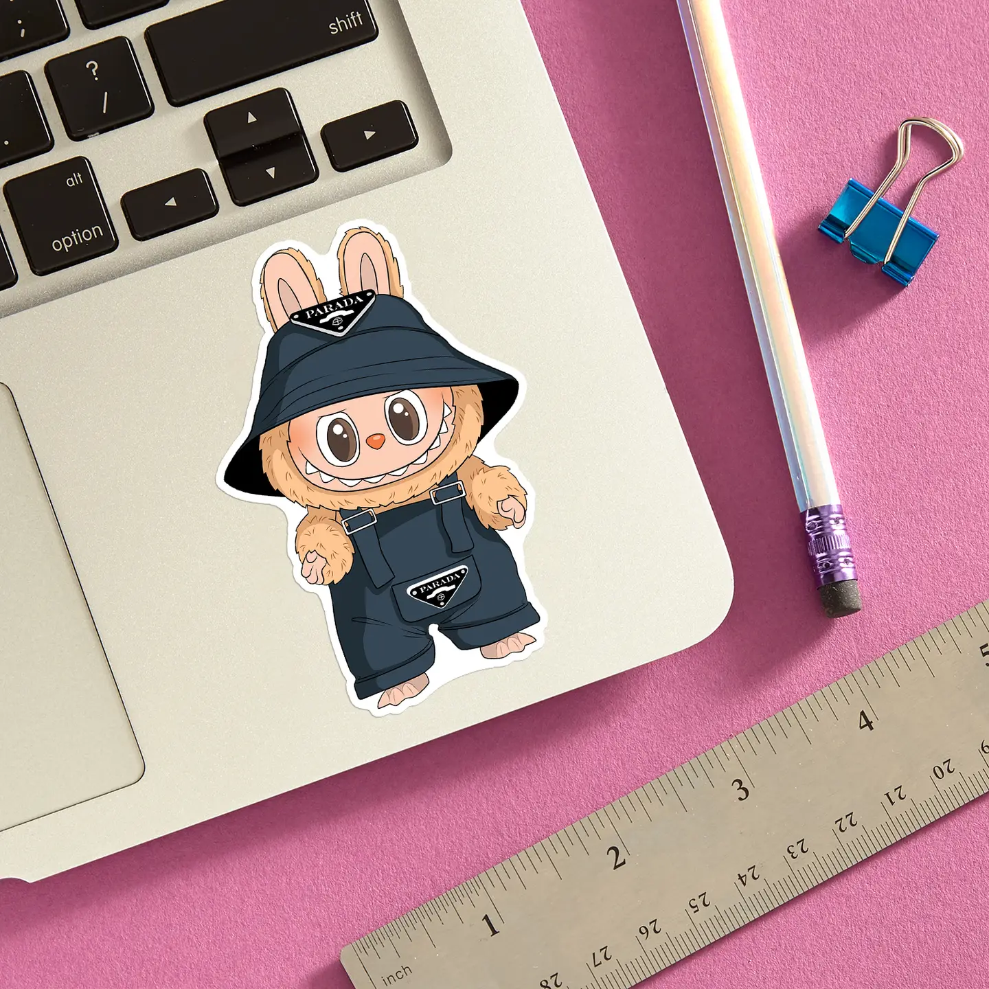 Labubu Parada Overalls Die Cut Sticker - Image 2