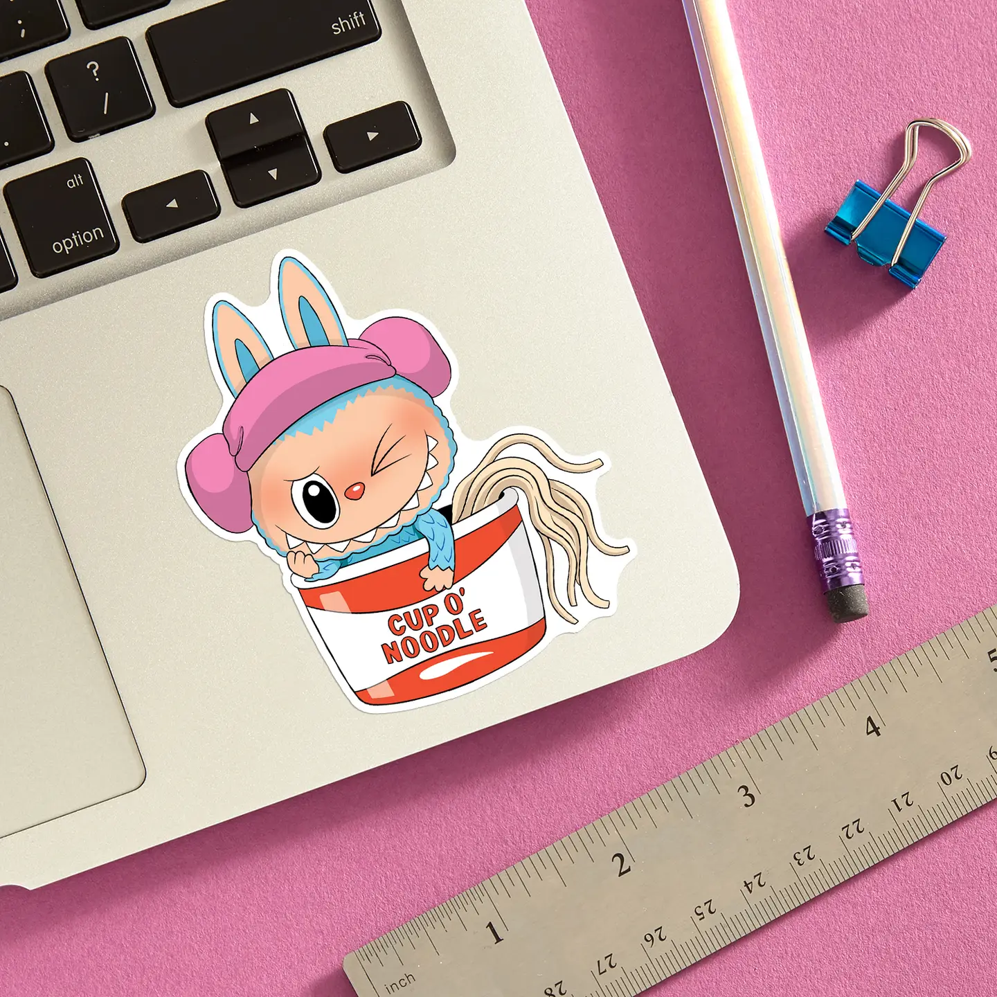 Labubu Ramen Noodle Cup Die Cut Sticker - Image 2