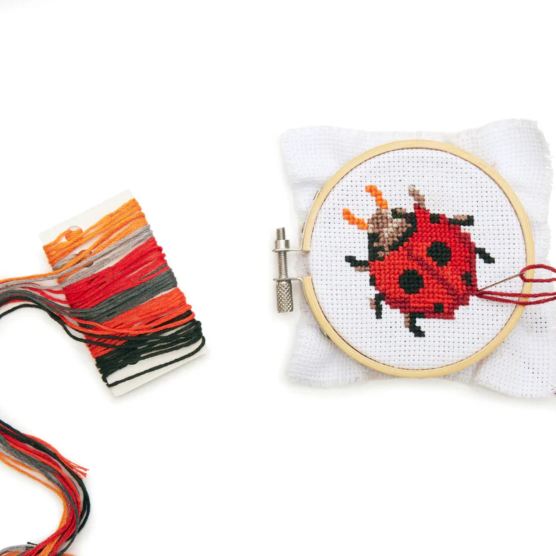 Ladybug - Mini Cross Stitch Embroidery Kit - Image 2
