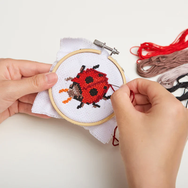 Ladybug - Mini Cross Stitch Embroidery Kit - Image 3