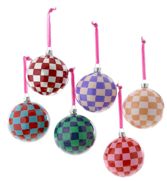 Large Checkered Bauble Ornament