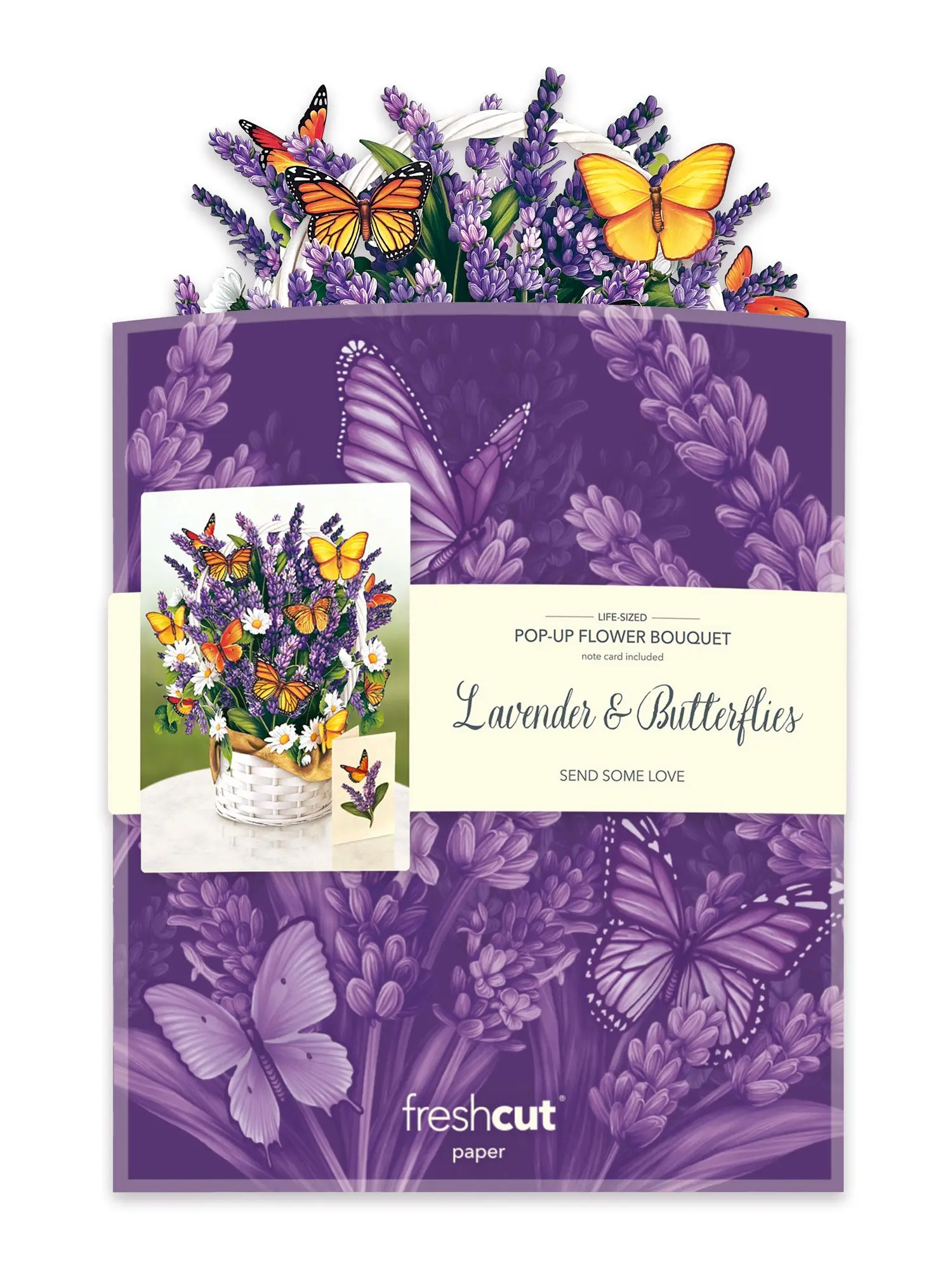 Lavender & Butterflies FreshCut Paper Card - Image 2